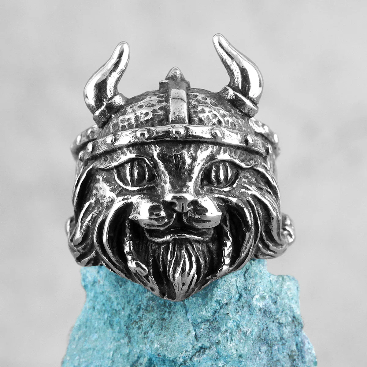 Bague en acier inoxydable avec style pirate nordique