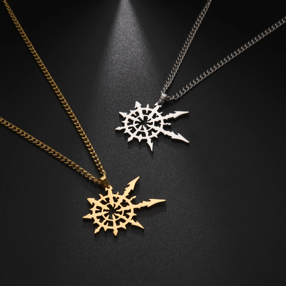 Collier pendentif en acier inoxydable avec motif triskelion