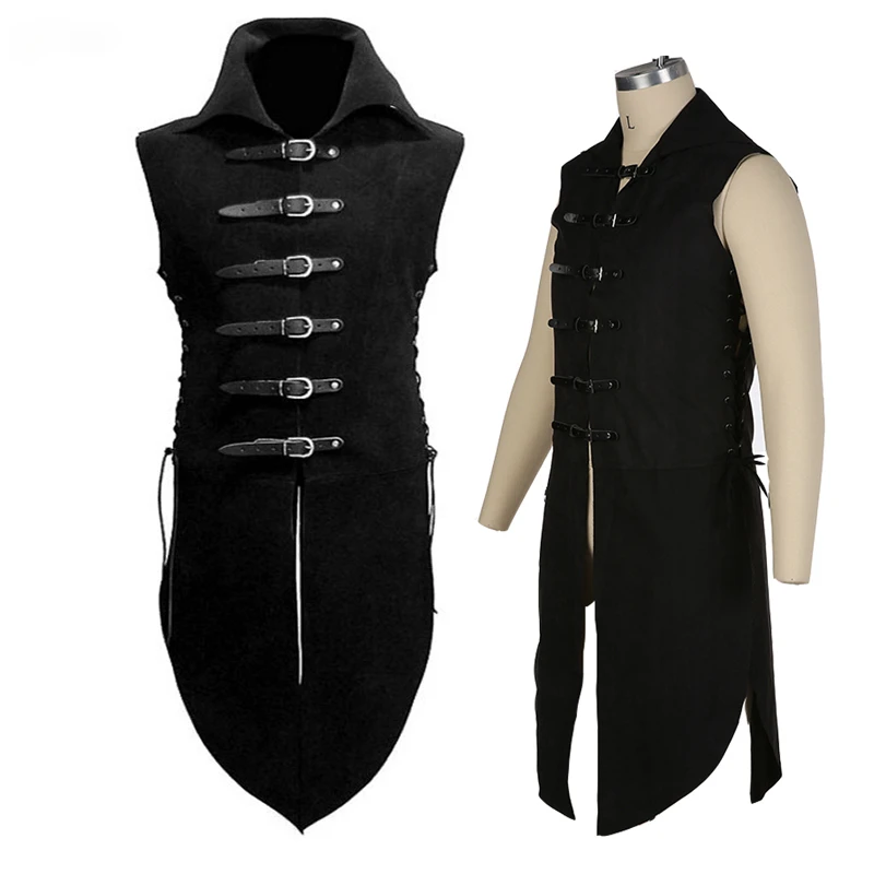 Tunique De Pirate Noir vue avant avec coupe ample