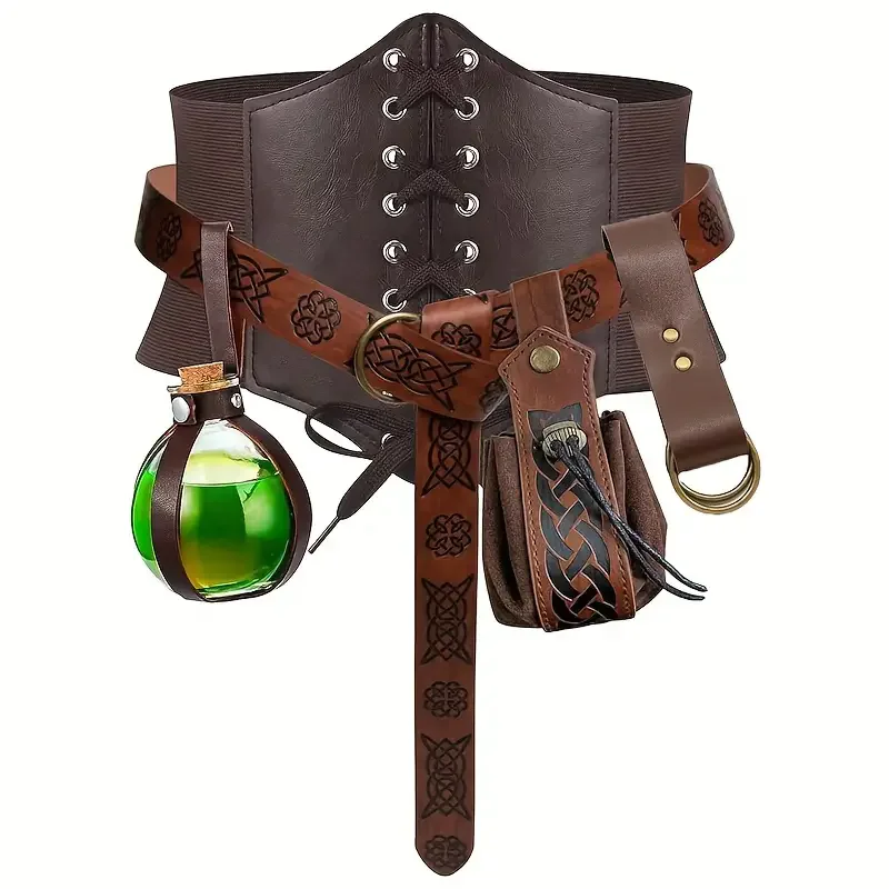 Accessoire harnais en similicuir pour costume de pirate