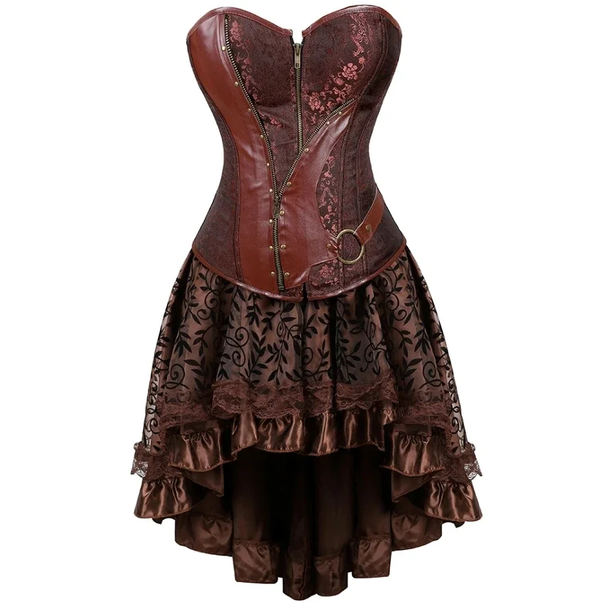 Costume corset femme pirate avec dentelle sur le devant