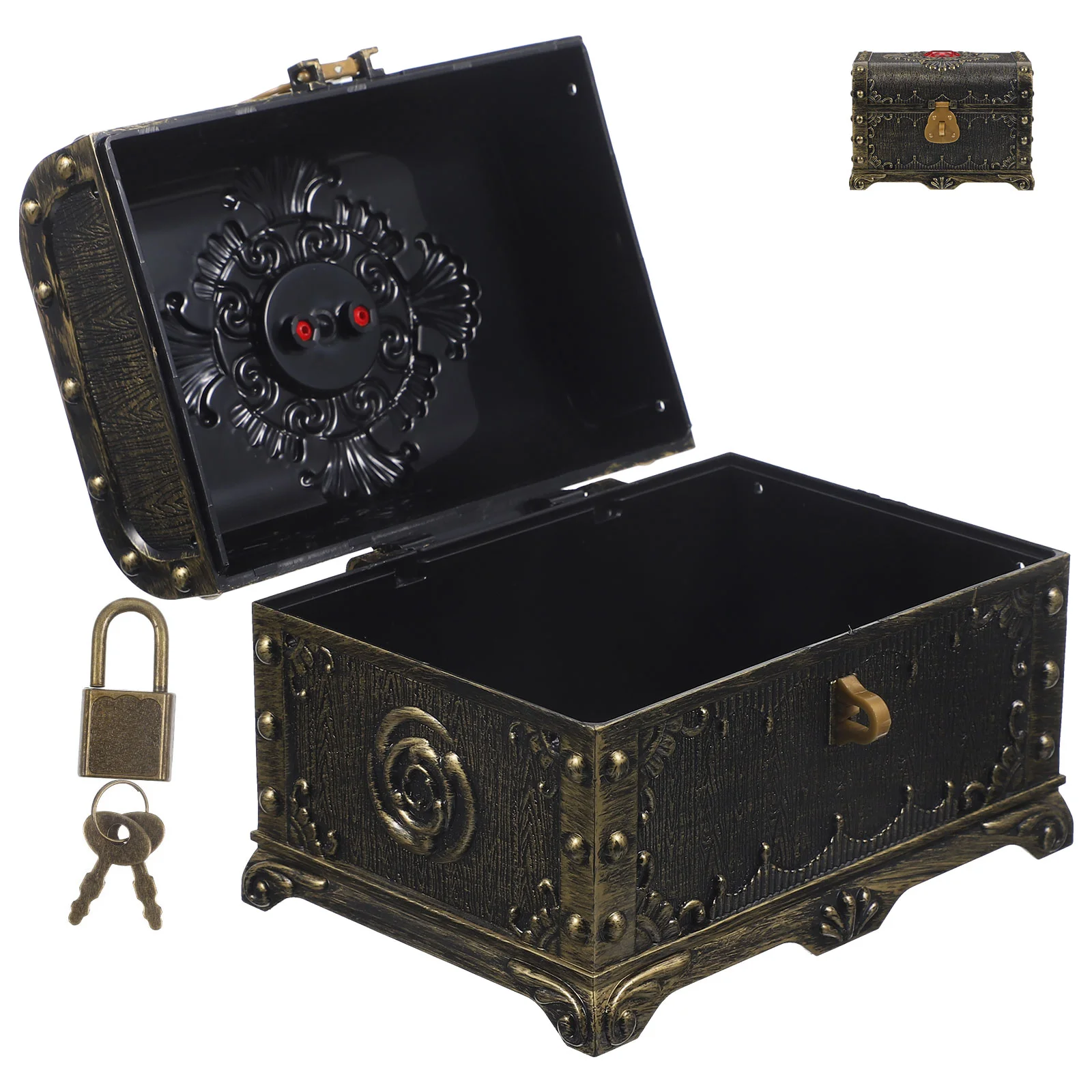 Coffre décoratif pirate avec couvercle à charnières