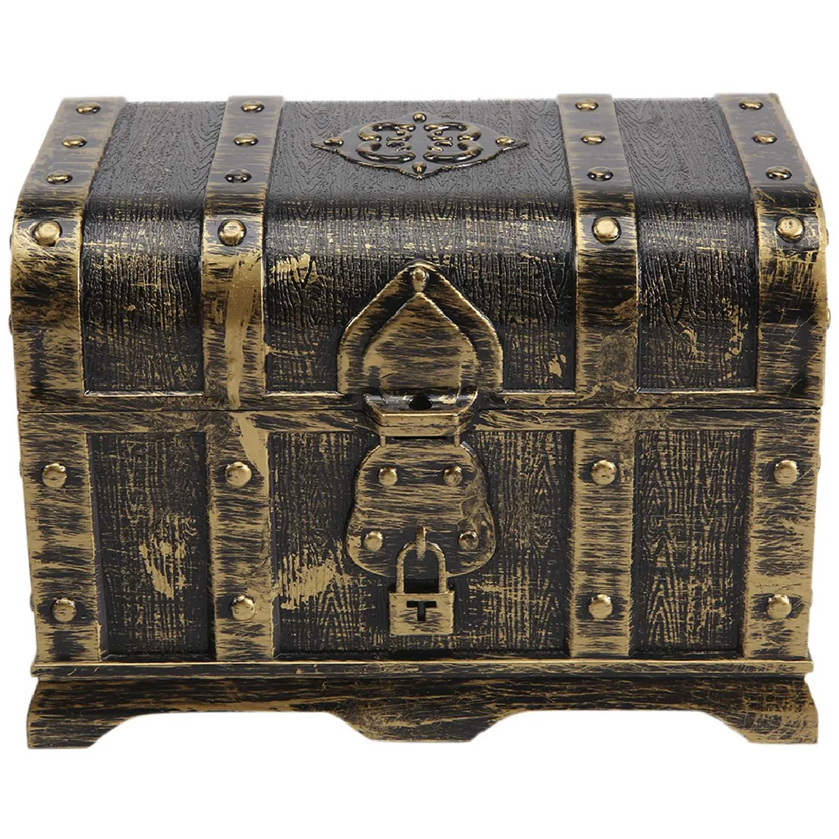 Coffre décoratif en bois et métal au design vintage