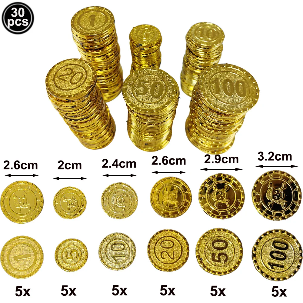 30pcs Gold coins