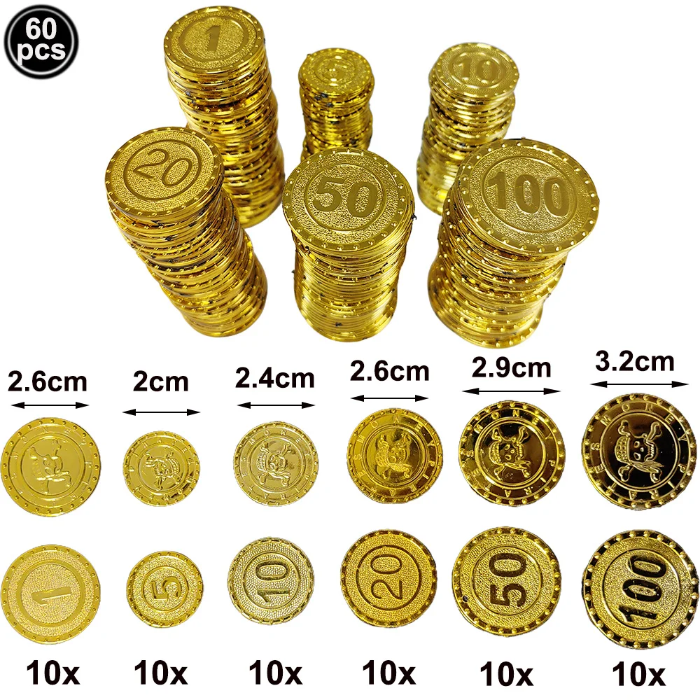60pcs Gold coins