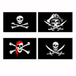 Drapeau décoratif avec motif tête de mort en polyester