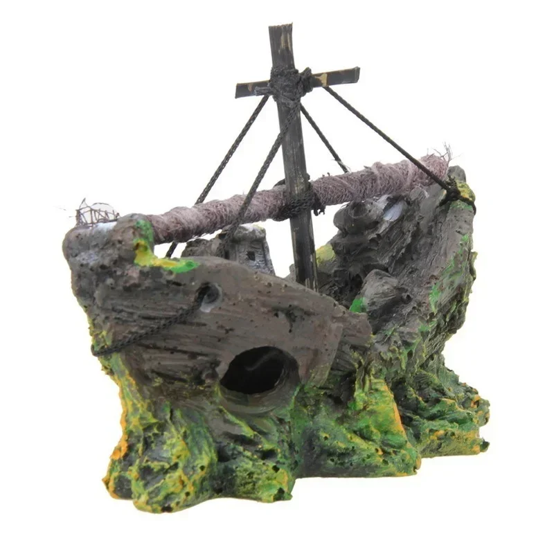 Décoration épave de bateau pour aquarium