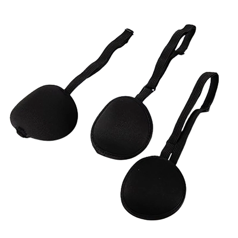 Cache œil de pirate noir en polyester avec bande élastique