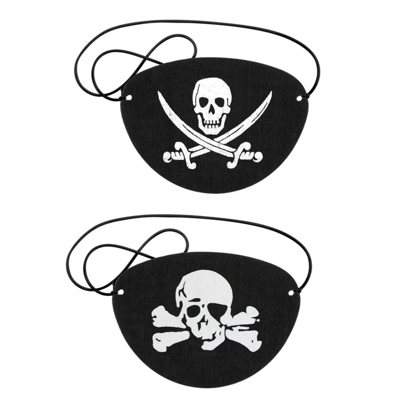 Douze cache-œil pirate avec fixation élastique