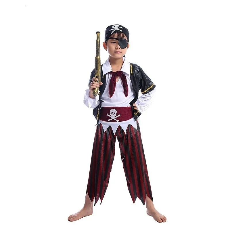 Déguisement pirate enfant avec haut et pantalon en tissu léger