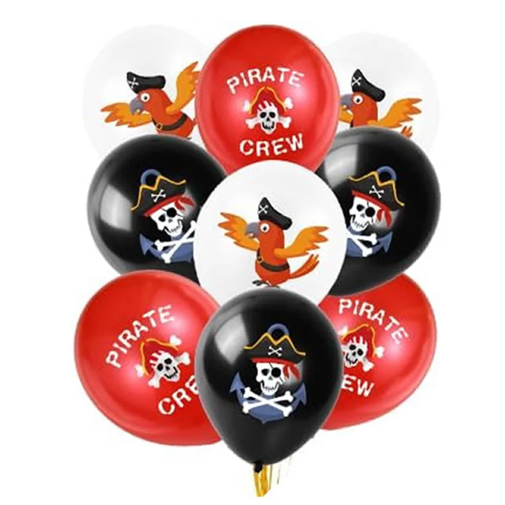 Ballons d'anniversaire au motif pirate et tête de mort