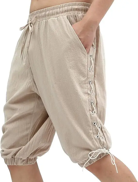Pantalon court médiéval avec détails sur les côtés