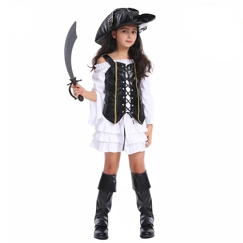 Déguisement de pirate pour fille avec robe et chapeau