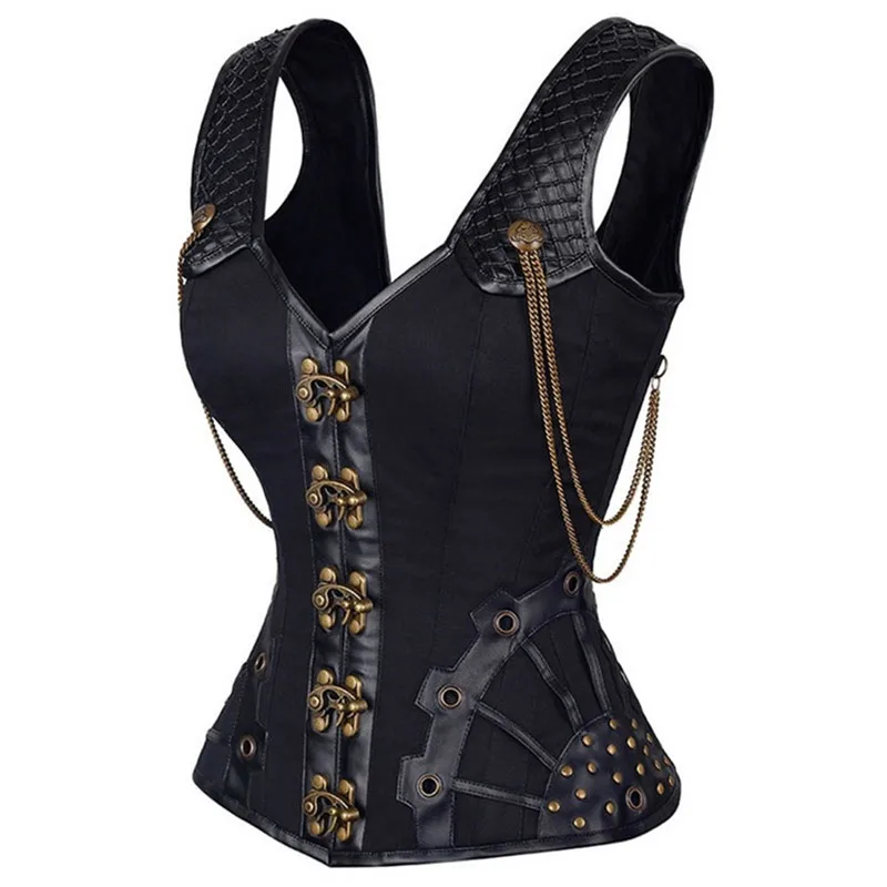 Détails du corset femme pirate avec décorations en sequins