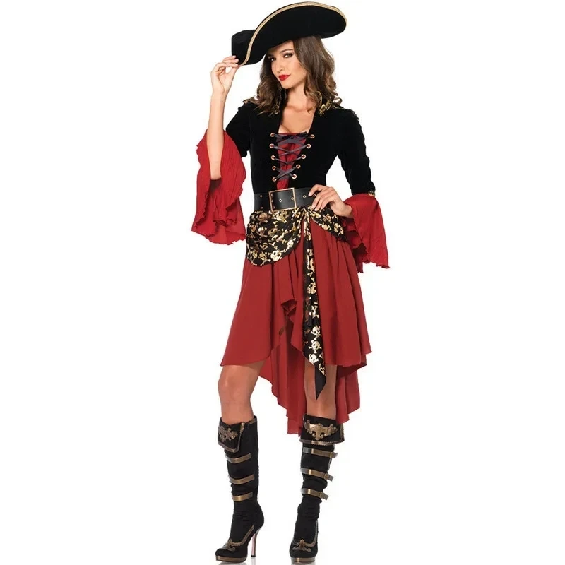 Costume de pirate féminin en polyester léger