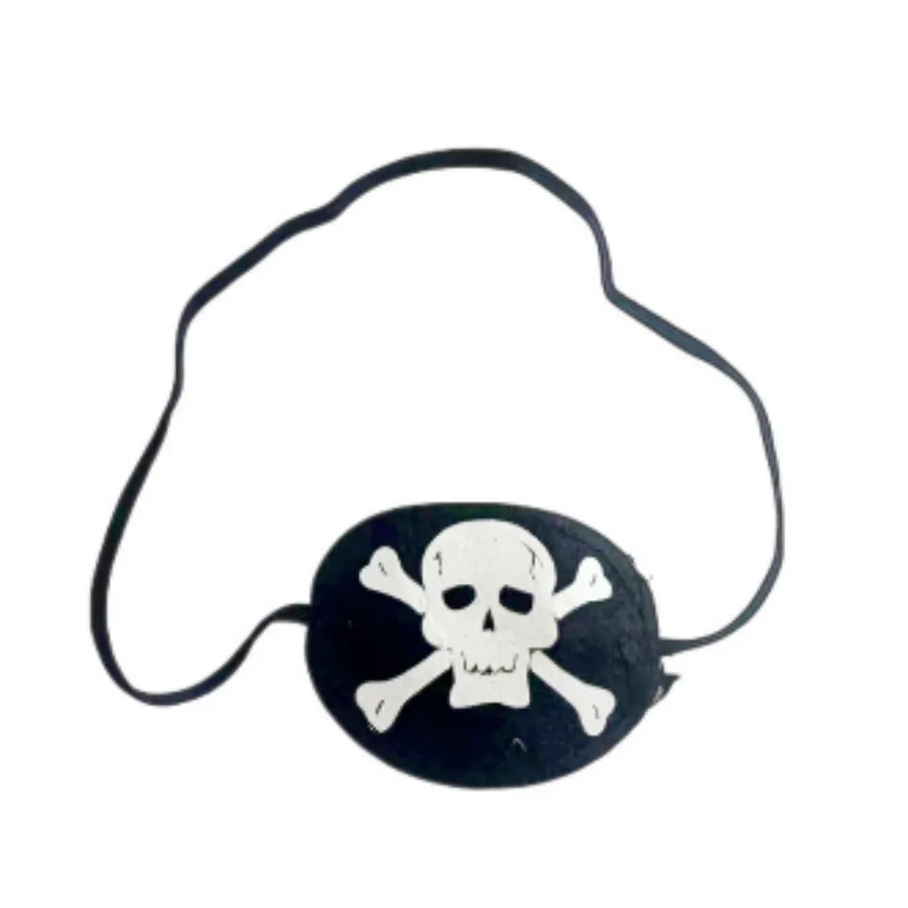 Cache œil pirate noir avec motif tête de mort