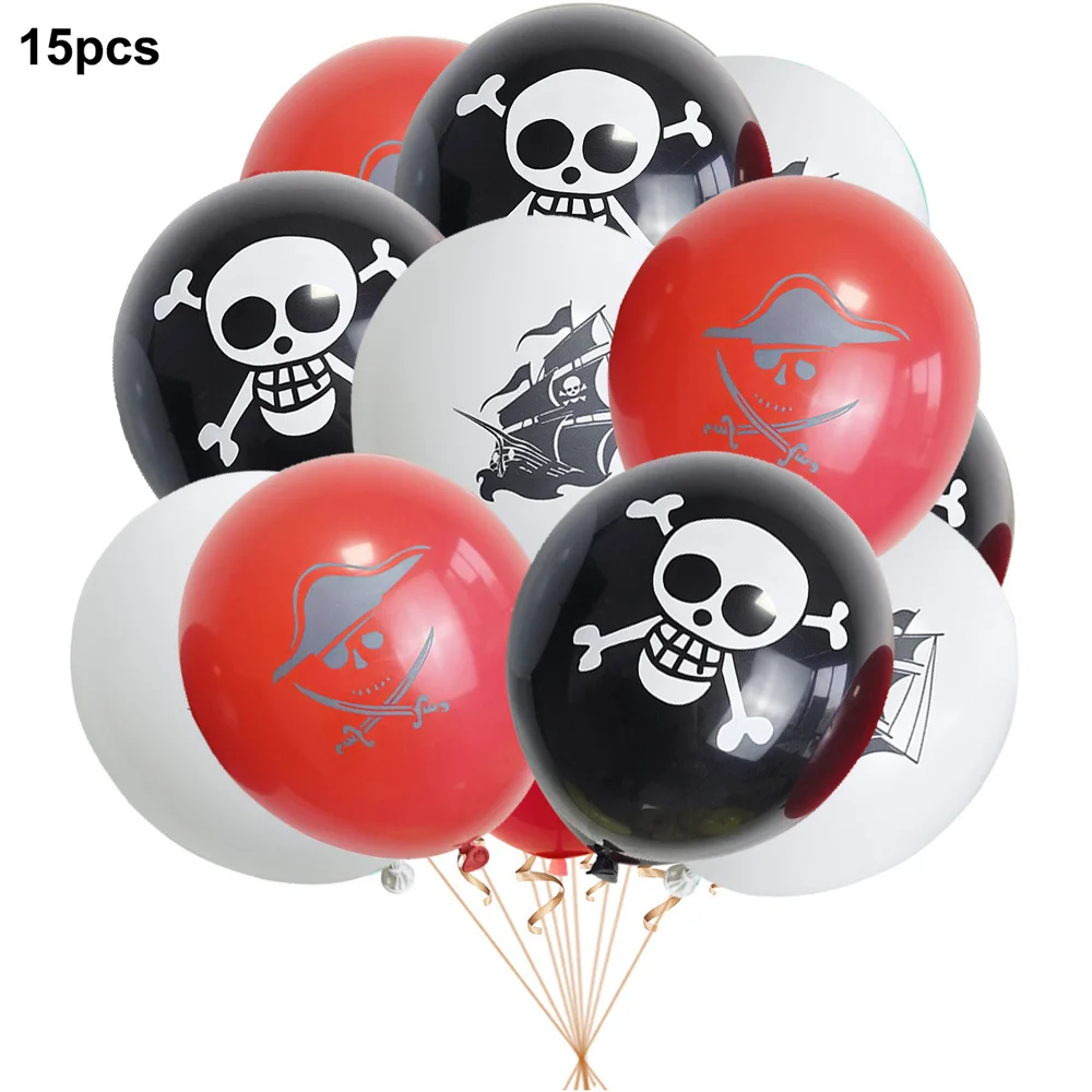Ballon de fête pirate noir avec motif tête de mort
