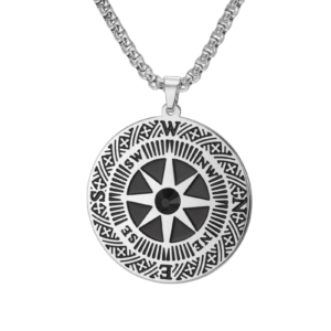 Pendentif Rose Des Vents Style Pirate Minimaliste